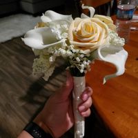 My first centerpieces & bm bouquet - 6