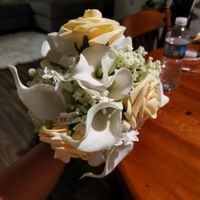 My first centerpieces & bm bouquet - 7