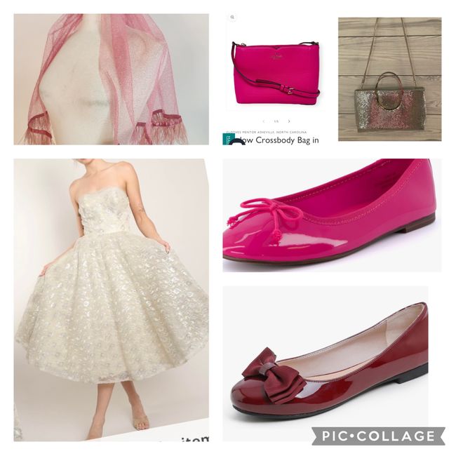 What color pink to wear with ivory dress? 1
