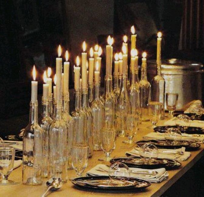 Wine bottle centerpieces