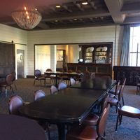 There is a bar in the back