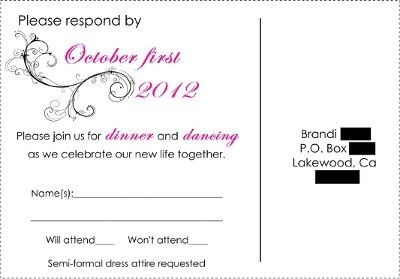 My RSVP return Cards