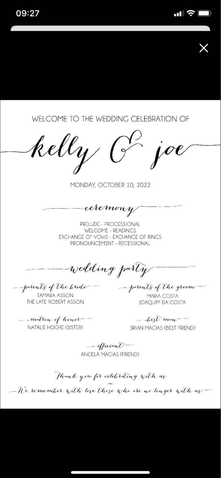 Wedding sign program - 1