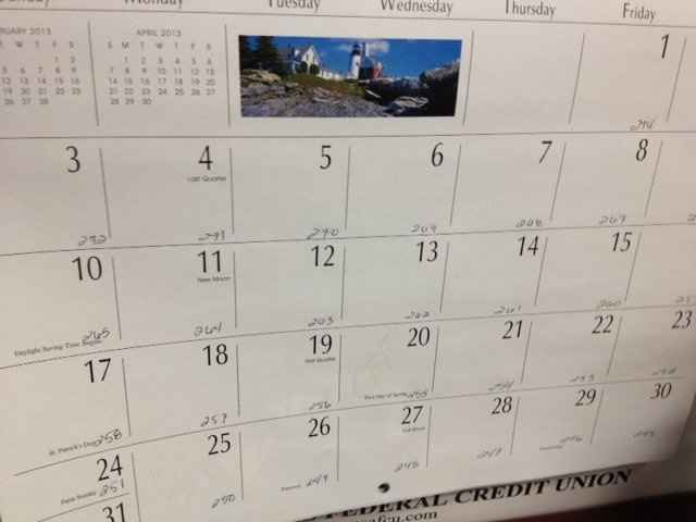 Who keep tracks of the months until your wedding on the calendar?