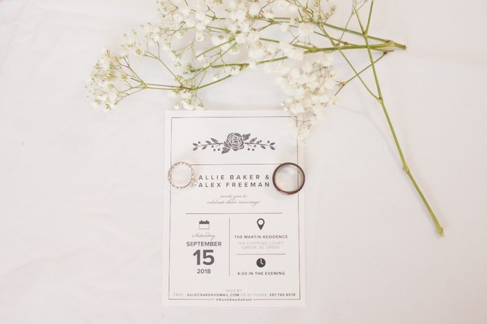 the invite with our rings 