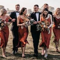 Bridesmaid Dresses- Dark, Metallic Copper Fabric - 4