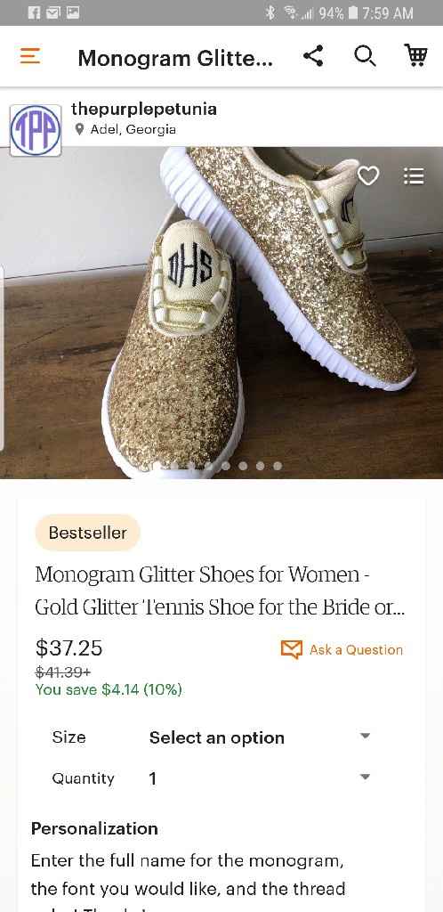 Any colorful or unique shoes you wore under your wedding dress? - 1