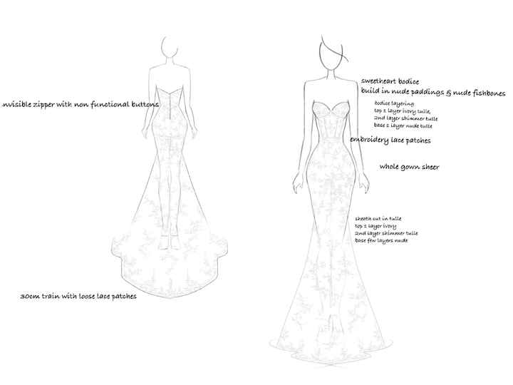 What to wear under a dress with a semi sheer bodice? - 1