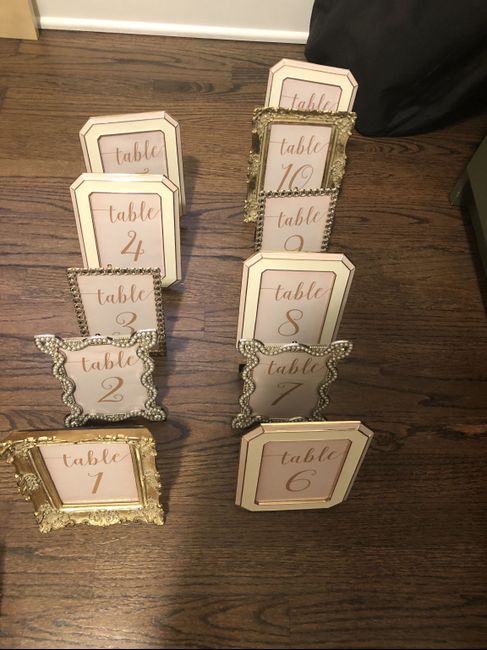 Picture frame table numbers 8