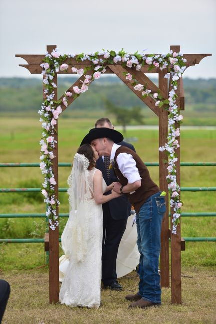 Our first kiss as a married couple