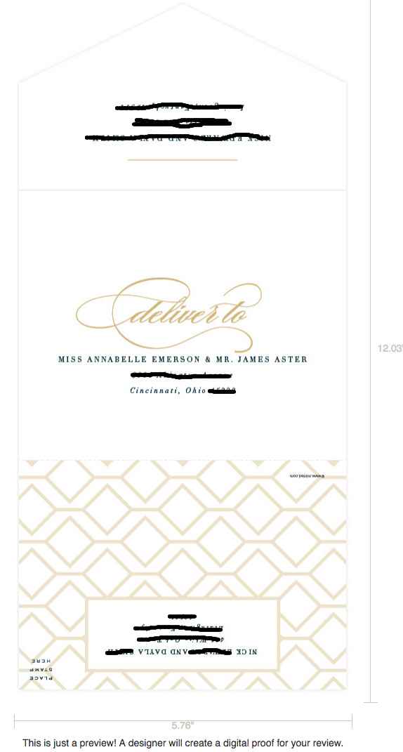 Back/Envelope for invite