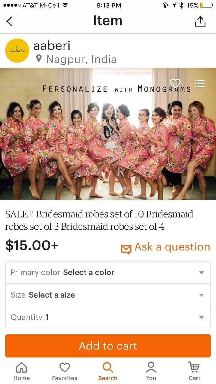 Bridesmaid robes