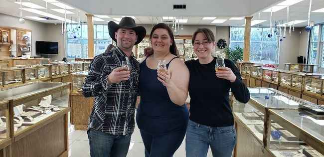 We picked my gown!!! CHEERS!