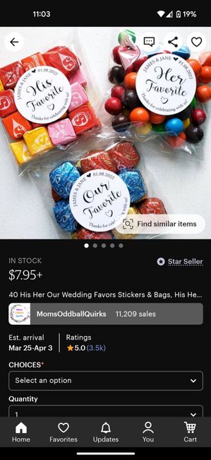 Candy Favor Amounts - 1