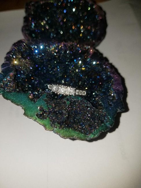 mermaid geode with my engagement ring