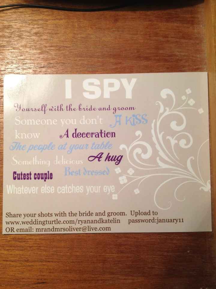 Can I see your "I spy" cards?