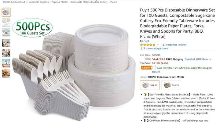 disposable dinnerware