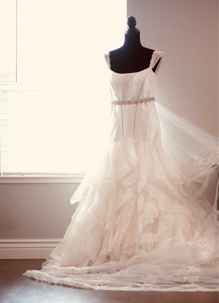 Hanging a Strapless Dress for Pictures Weddings Wedding Attire