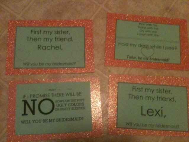 My DIY bridesmaid cards