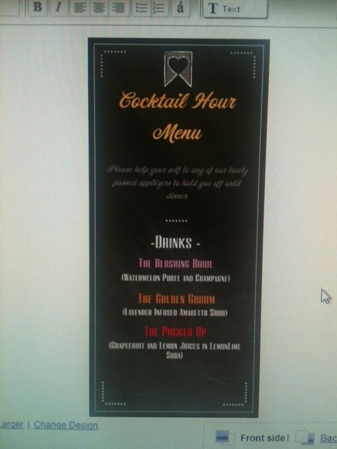 My Drink Menu - Thoughts?