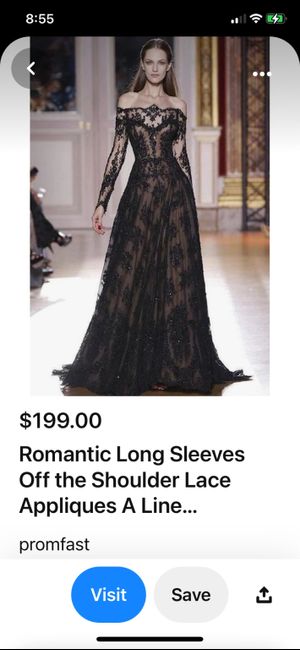 Looking For Inspiration Pics -- Black Lace Wedding Gown with Sleeves 8