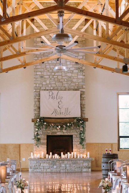 Fireplace ceremony backdrop 5