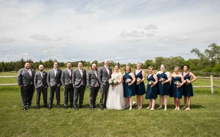 Navy and gold theme with grey suits? - 1