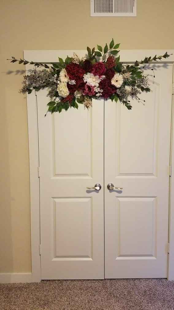 Faux florals for wedding arch complete!