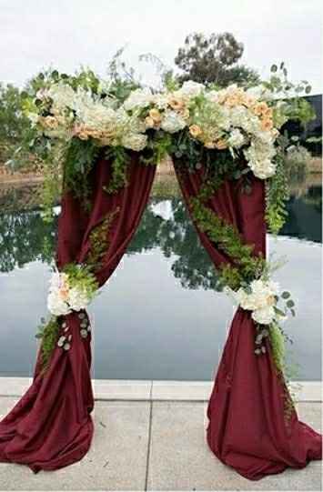 Faux florals for wedding arch complete!