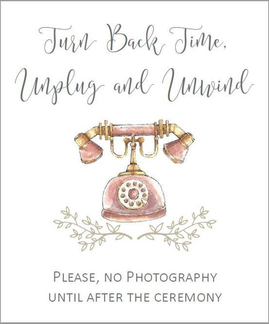 Unplugged ceremony sign 3