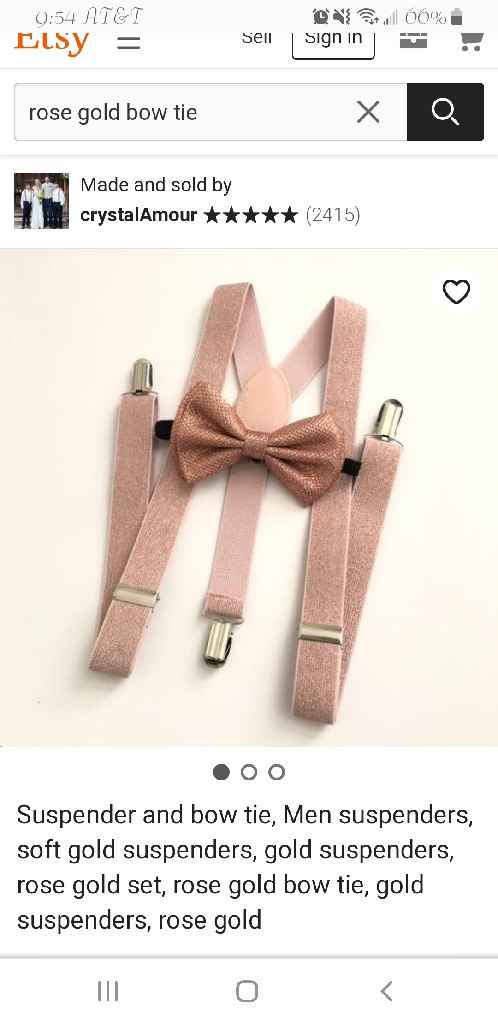 Rose gold bow tie and suspenders? - 1