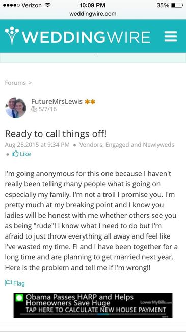 Ready to call things off!
