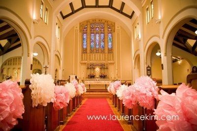 I need decoration ideas for our new ceremony venue, something besides those ball things! **pix**