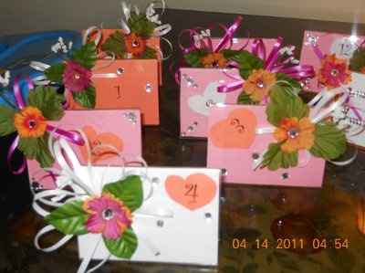 DIY....table numbers and hair piece....(pics)