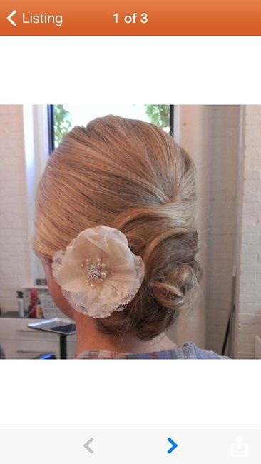 Headpiece hairstyle with dress pics included