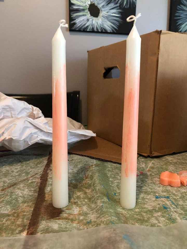 Unity taper candles before adding flowers
