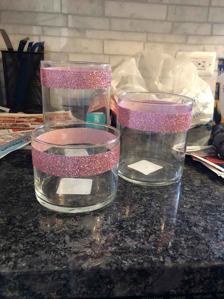 And last the candle holders. Jars from dollar store or michaels I don't remember and we just added t