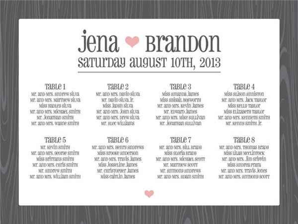 Does anyone have a wedding seating chart poster?