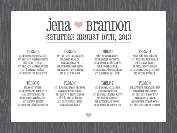 Does anyone have a wedding seating chart poster?