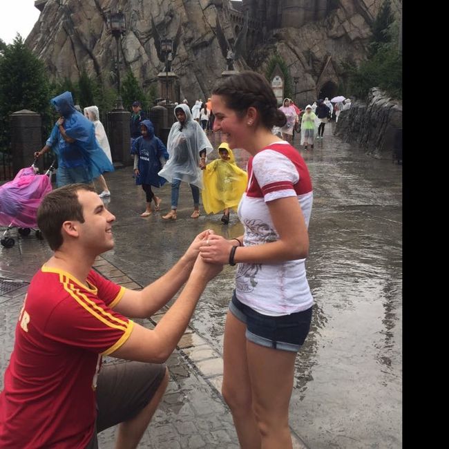 Post a photo of your fiance proposing!