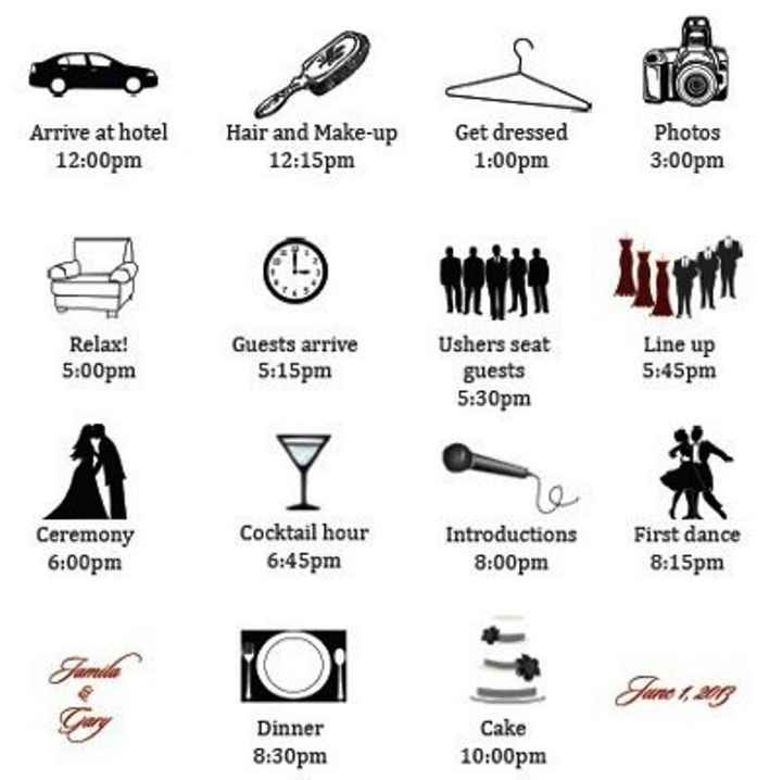 Wedding Day Timeline Templates