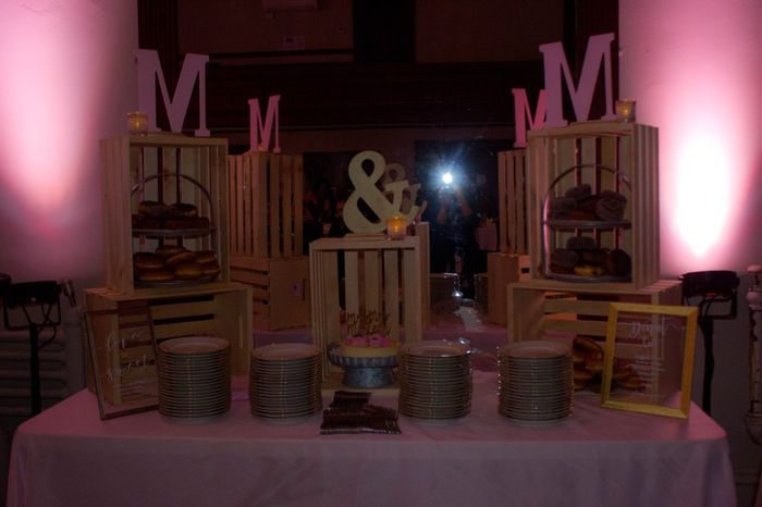 Cake stand with donuts!