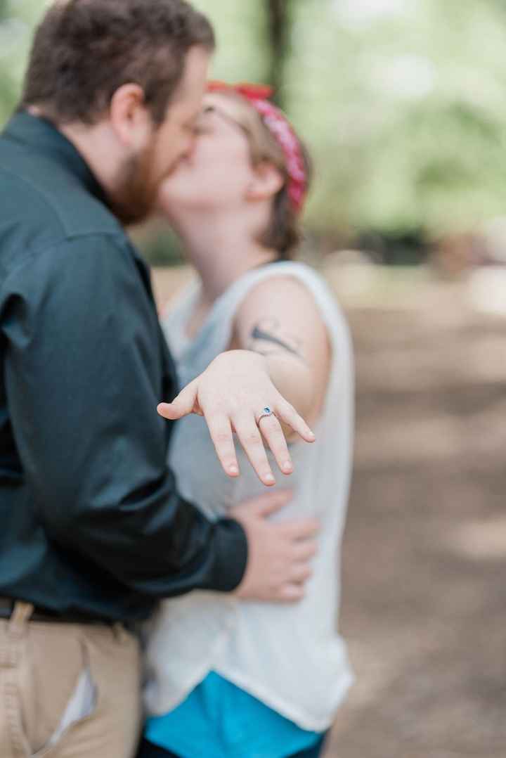 Showing off the bling! (My grandmother's engagement ring that he found in my jewelry box and asked m
