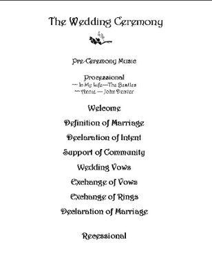My Wedding program!  pics