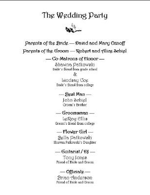 My Wedding program!  pics