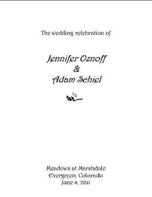 My Wedding program!  pics