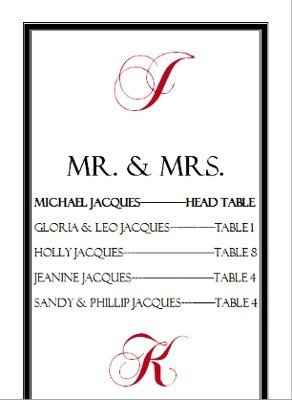interesting ways to display seating chart?