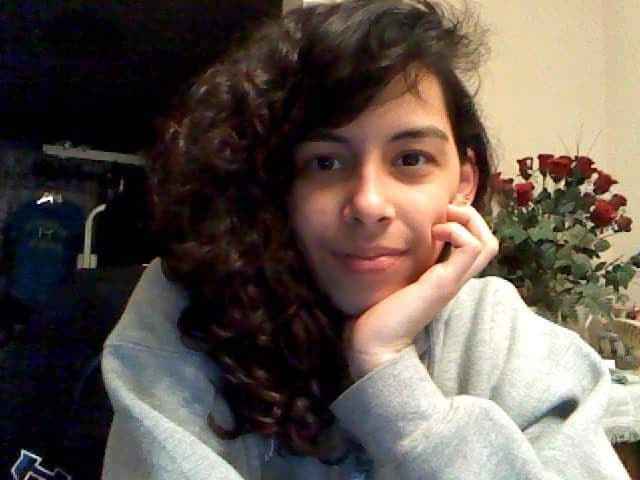 super long curly hair from college