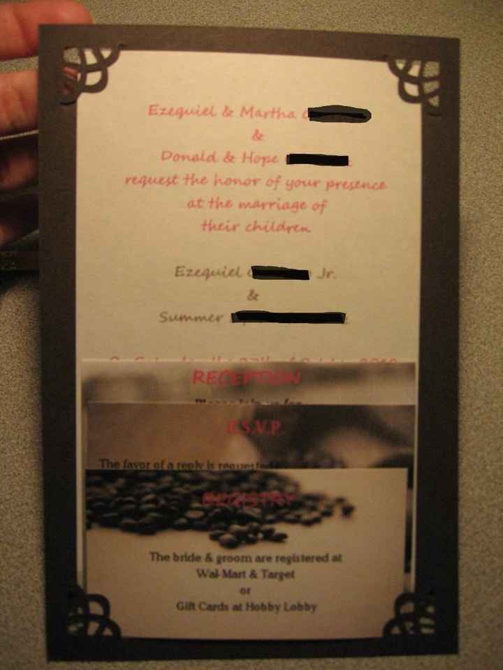 Finally working on the dreaded invitations. (vent)*updated with pics*