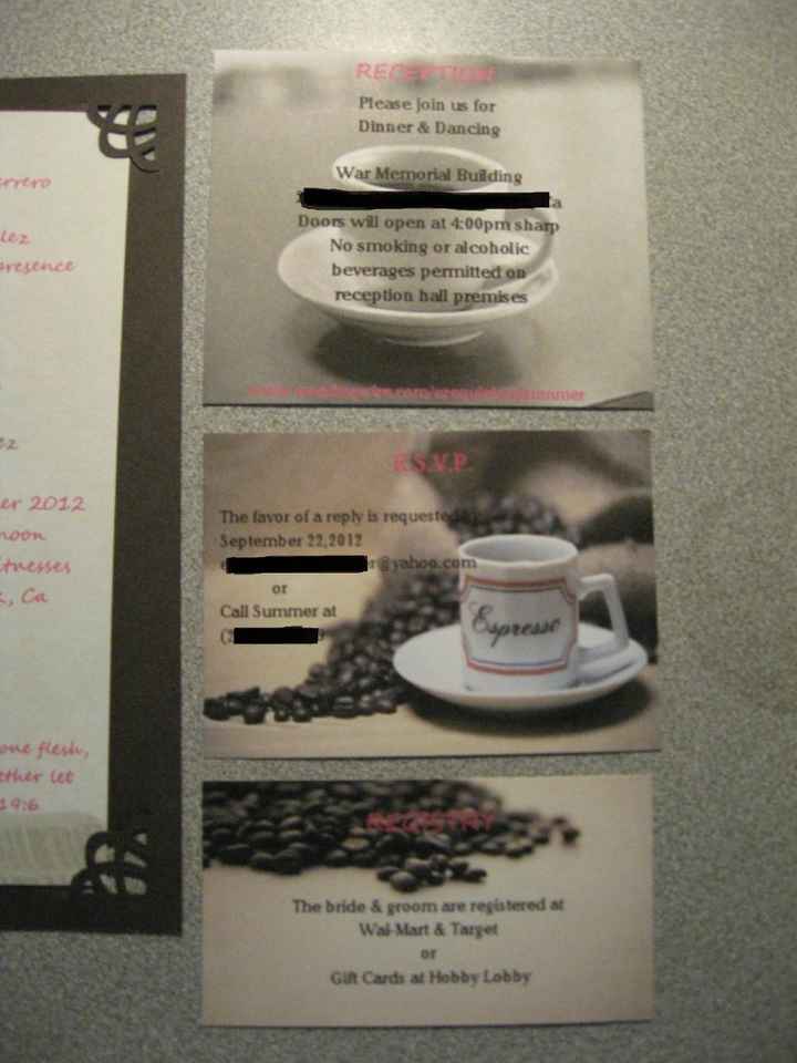 Finally working on the dreaded invitations. (vent)*updated with pics*